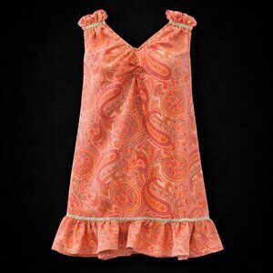 Sundance Women Boho Cottagecore‎ Paisley Prairie Flowy Ruffled Tent Dress Size L